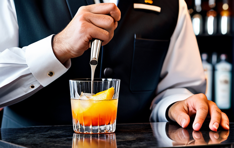 **

"A skilled bartender, fully clothed in a professional bartender uniform, carefully layering a vibrant cocktail using a bar spoon, safe for work, appropriate content, perfect anatomy, natural proportions, professional lighting, clean and organized bar setting, focus on technique, family-friendly, modest attire, well-formed hands, proper finger count."

**