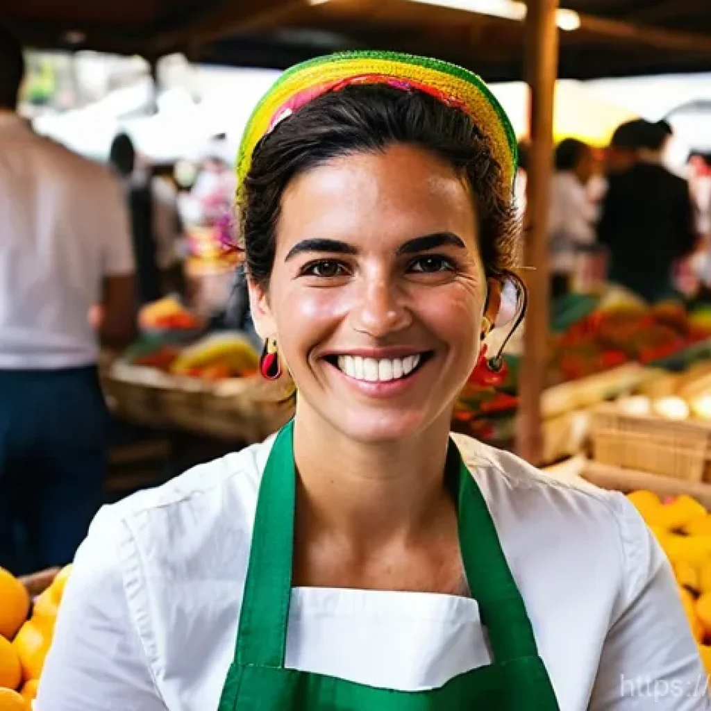 바텐더의 새로운 기술 습득 사례 - **Sustainable Portuguese Bartender at a Local Market:** A vibrant and dynamic shot of a Portuguese b...