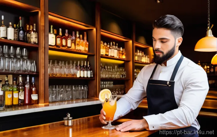바텐더로 성공한 사례 인터뷰 - Image Prompt 1: The Artisan of Local Flavors**